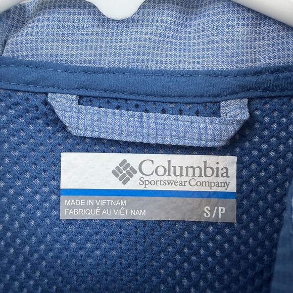 Columbia Jacket Mens Small Blue Hooded PFG Pullover Anorak Windbreaker Fishing - Picture 3 of 7